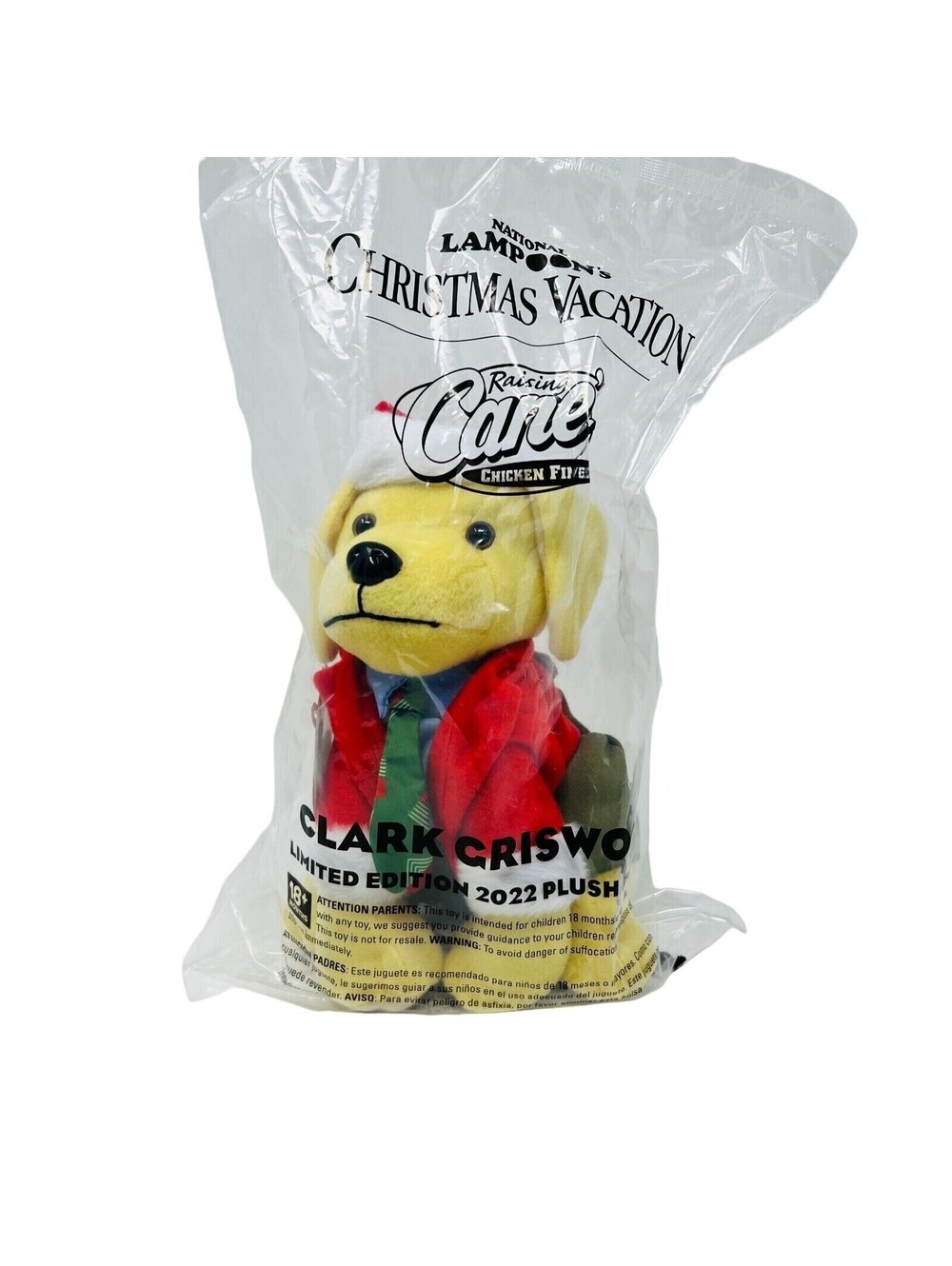 Raising Canes Christmas Vacation Clark Griswold Squirrel Plush Dog 2022